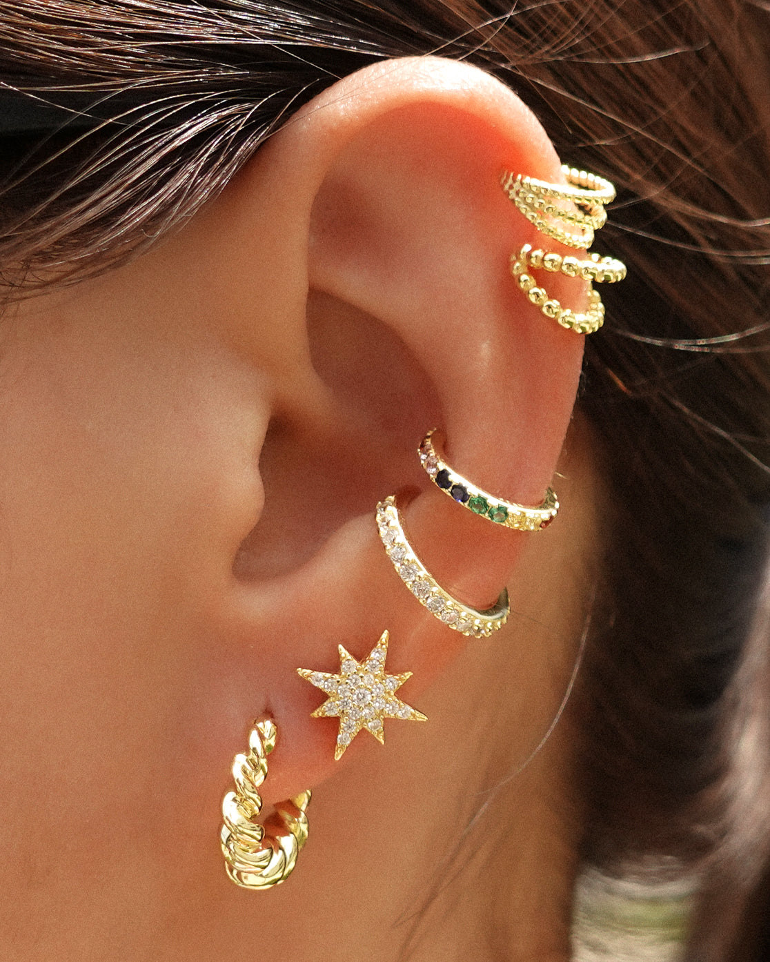 Spike Ear Cuff Gold