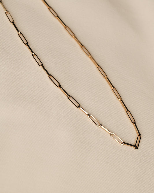 Tennis Link Chain Necklace (Gold)